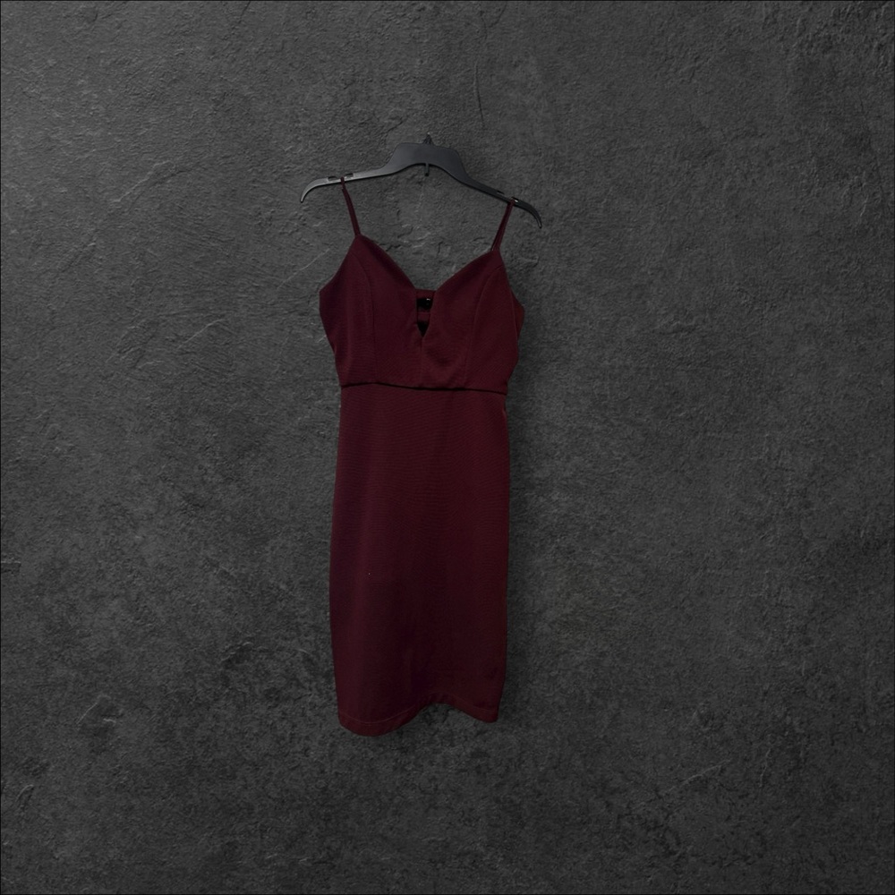 B Darlin Burgundy Mini Dress with Spaghetti Straps